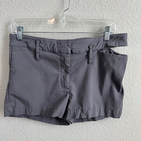 Mango MNG Side Cut Out Shorts Women's L Gray Mid Rise Stretch Casual - Picture 1 of 4